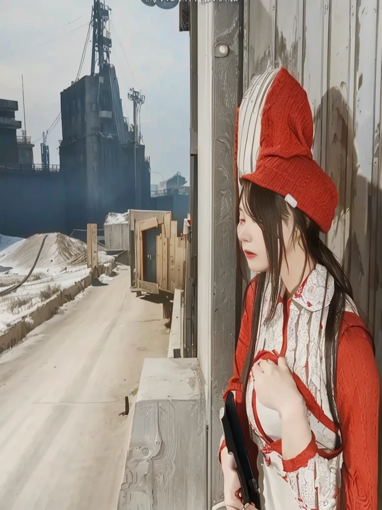 There is a woman wearing a red hat and a red vest, 视频Screenshots, 视频Screenshots>, video game Cutscenes, Cutscenes footage, Game Screen, Red hat worn backwards, Silent Hill Supermodel, Screenshots, Game Screen, Game CG, Game Screen, Game Video, Cutscenes, 2020 视频Screenshots