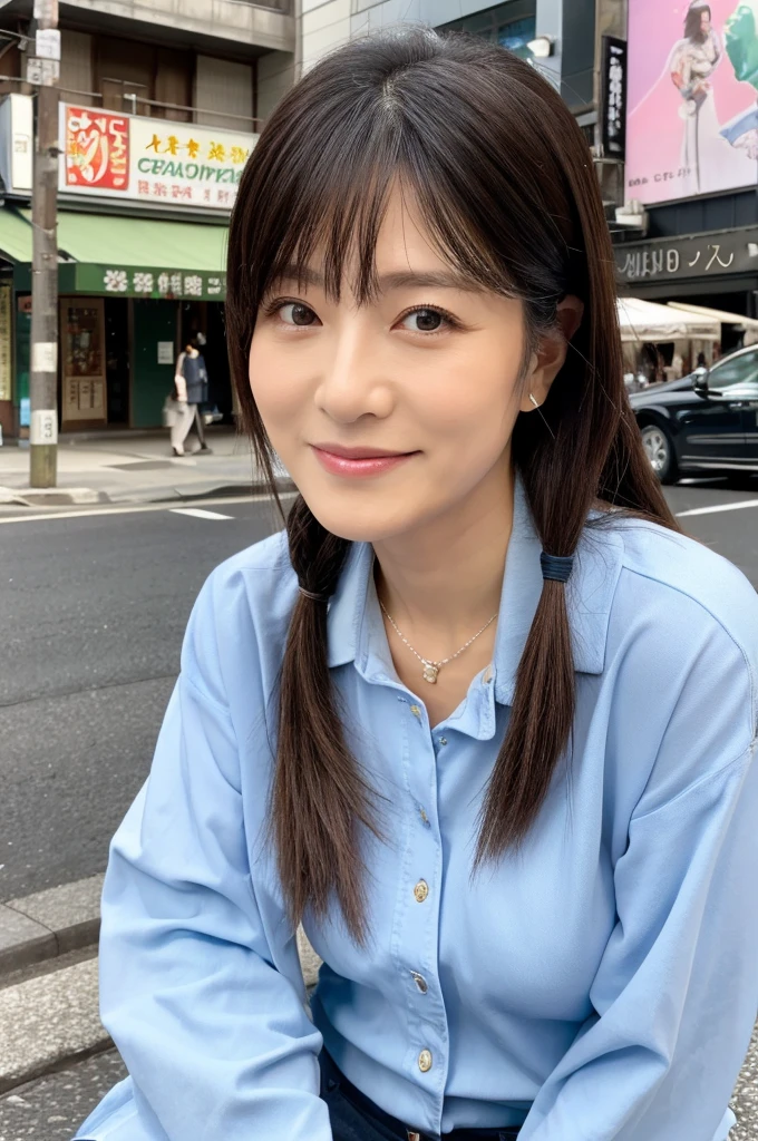 ((Highest quality)), ((masterpiece)), (detailed), Japanese,Street Corner,Beauty,OL,Tokyo,Mature Woman,50th Generation