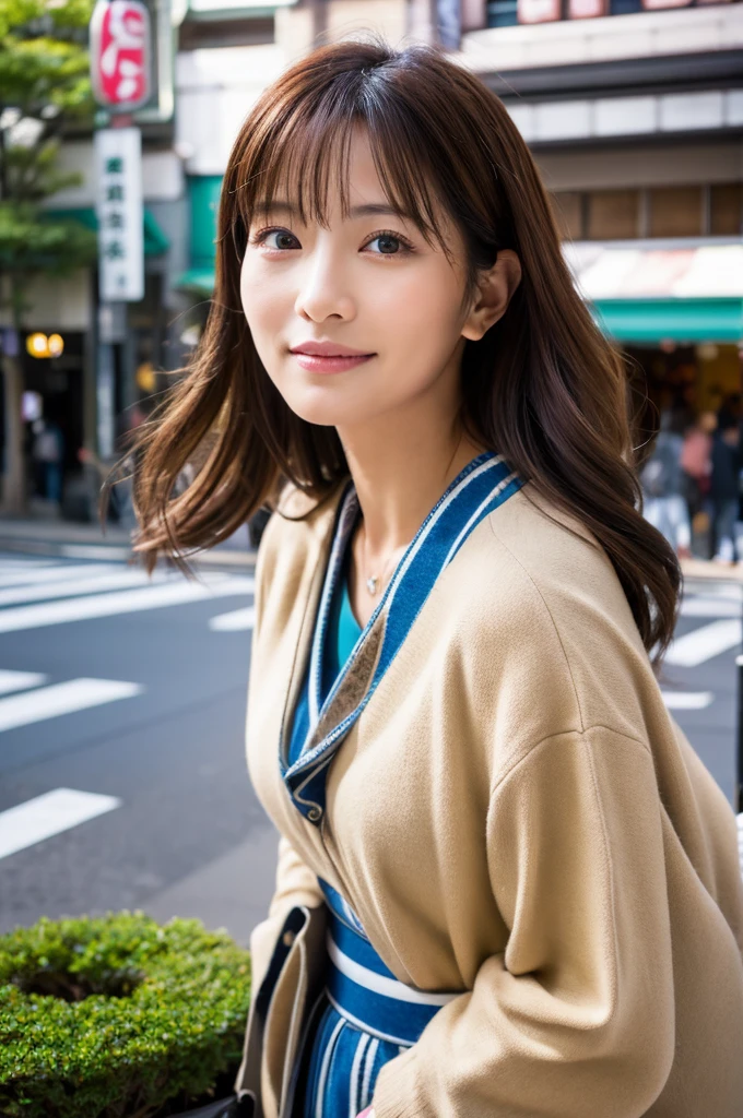 ((Highest quality)), ((masterpiece)), (detailed), Japanese,Street Corner,Beauty,OL,Tokyo,Mature Woman,50th Generation