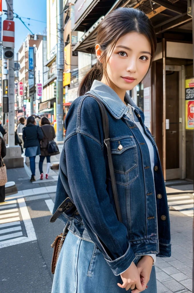 ((Highest quality)), ((masterpiece)), (detailed), Japanese,Street Corner,Beauty,OL,Tokyo,Mature Woman,50th Generation