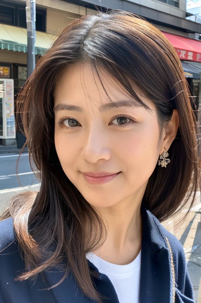 ((Highest quality)), ((masterpiece)), (detailed), Japanese,Street Corner,Beauty,OL,Tokyo,Mature Woman,50th Generation