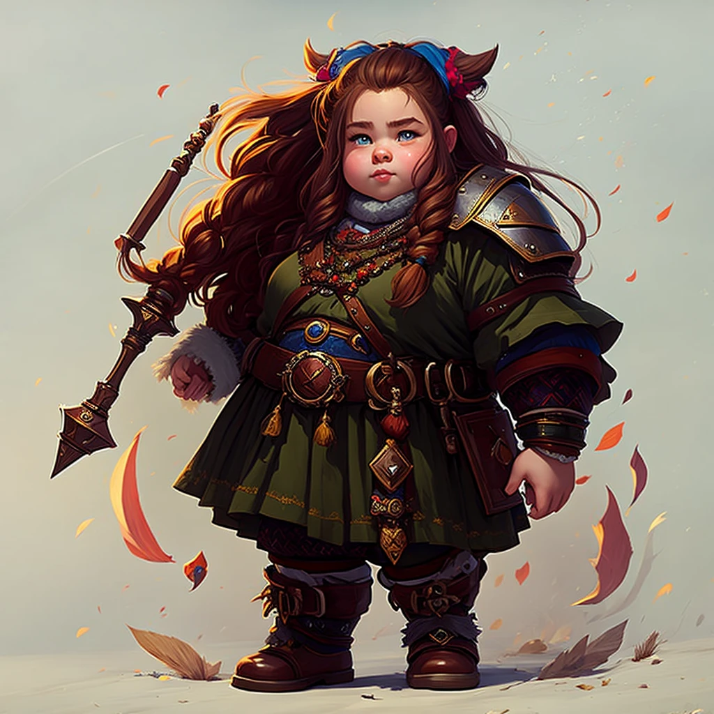 (masterpiece, best quality:1.2), (dwarf),1girl, solo,chubby,half body