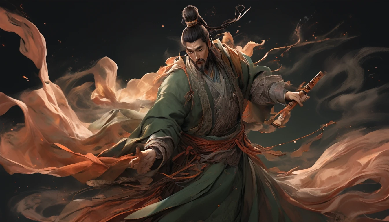 Line art drawing comic a perfect handsome male, Clear Face, Hanfu, Black Hair, Long Beard, Top Knot, whole body, Fine grain, Detailed face,Perfect hand-crafted detail,Big Spear,Dark Background,
cast (unfathomable,Bamboo Flooring,Fire Glass Panel Brownian Motion,Diagonal lines,Zenith angle,Dust storm,Superfluid,ball,oval ,Flowing magic:1.0)| Wizard, (Vibrant,Illuminate,Enthusiast,cycle,Emerald green,Chrome Yellow Arcanum,Dazzling,shine ,liquid crystal,Space dust,Teleport,The Magic of Dashed Lines:1.0) Purification spell, Trace the symbol on the parchment with a quill, Precisely craft a spell, Astral Sparkle, Simple Positive XLv1, Ultra-high resolution, wallpaper, 8K,Richly textured details, Elevation, A magnificent composition, . graphic illustration, Comic art, graphic novel art, Vibrant, Very detailed . Professional, Sophisticated, Modern, Minimalist, graphic, Line art, vector graphics