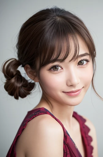 masterpiece:1.3), (8K, Realistic, RAW Photos, Best image quality: 1.4), Japanese schoolgirl、(Random Hairstyles:1.2)、Highly detailed face、Attention to detail、double eyelid、Chest to chest、Sharp focus:1.2、Beautiful woman:1.4、Light brown hair、Highest quality、masterpiece、Ultra-high resolution、(Realistic:1.4)、非常に詳細でプロフェッショナルに照らされたsmile、Loose、Summer clothes、thin、smile、Short-haired、Deadly position、Long dress