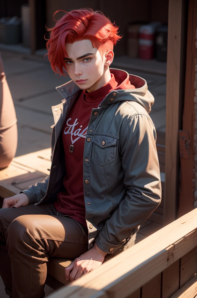 A cool boy with red hair