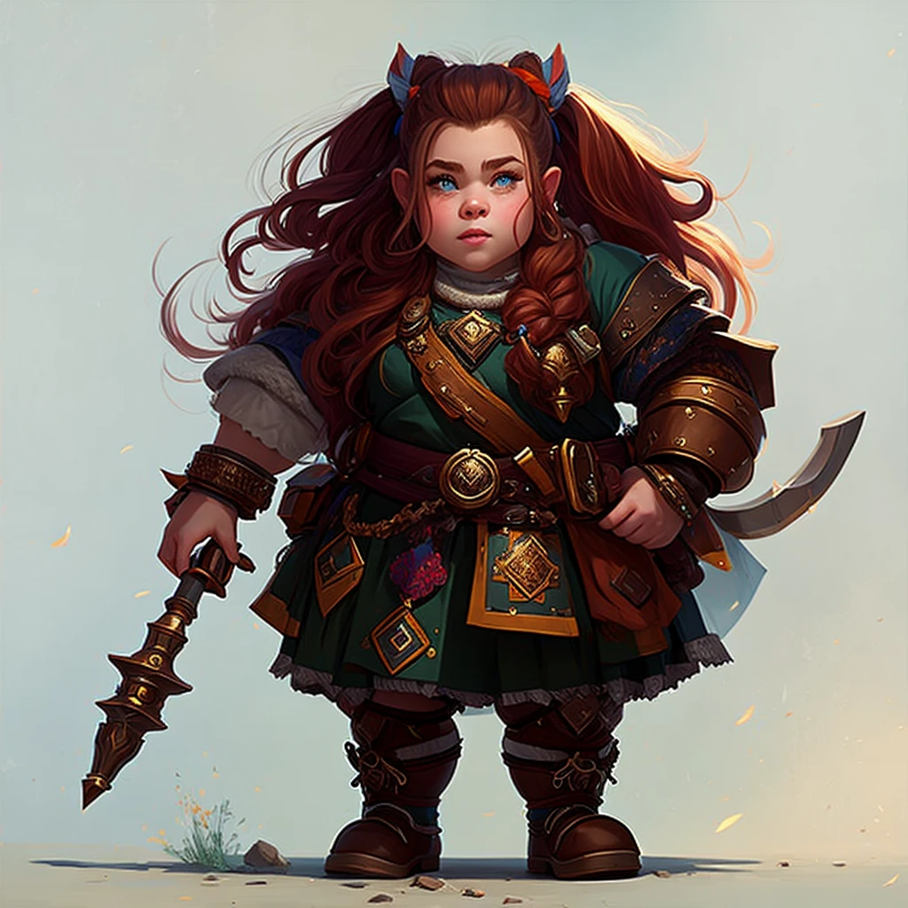 (masterpiece, best quality:1.2), (dwarf),1girl, solo,half body,strong,grown woman