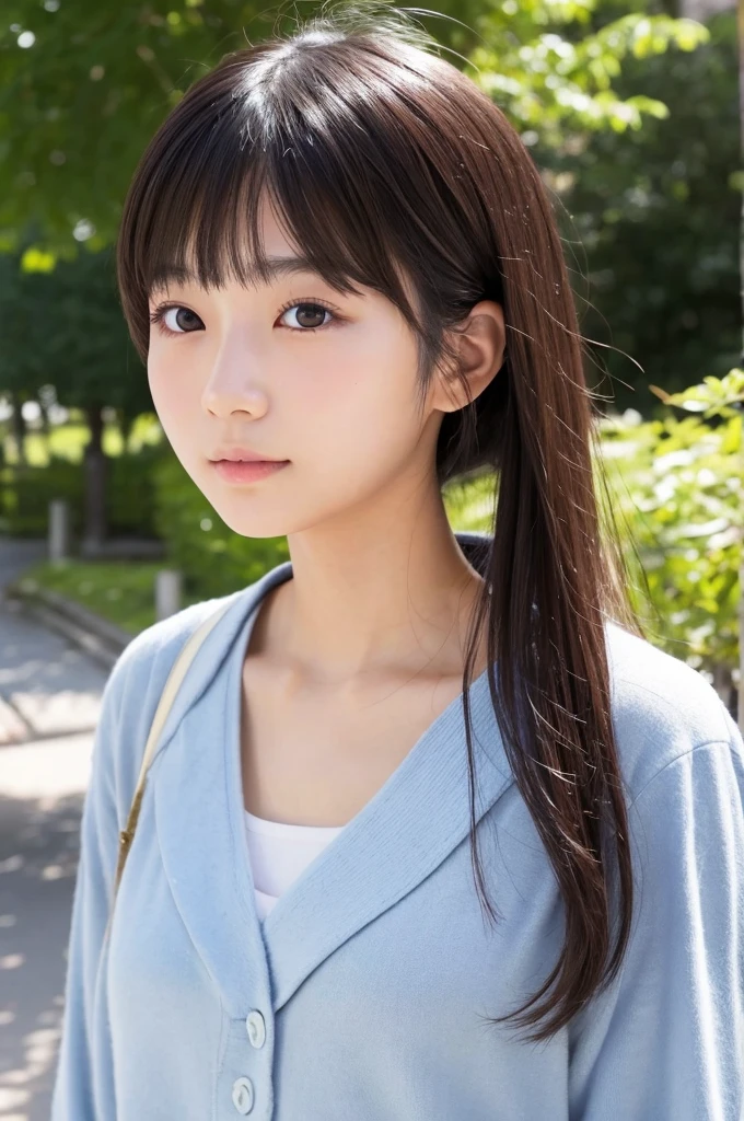 A half-Japanese girl with a simple face、Around 20 years old