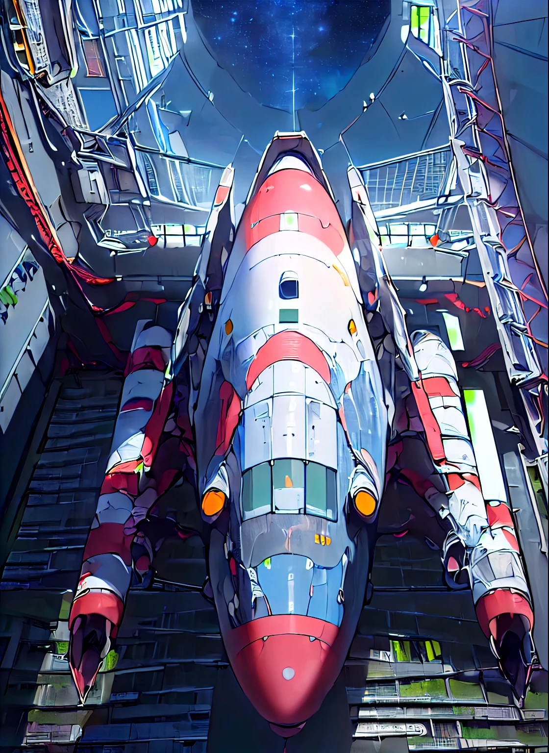 (((8K, RAW Photos, Highest quality, masterpiece:1.4))), Ultra-high resolution, Super detailed, figure, close, astronaut, Environment only, Research Room, Spaceship, Made of stone, night, Starry Sky, building, future, imagine, Outdoor, Background only