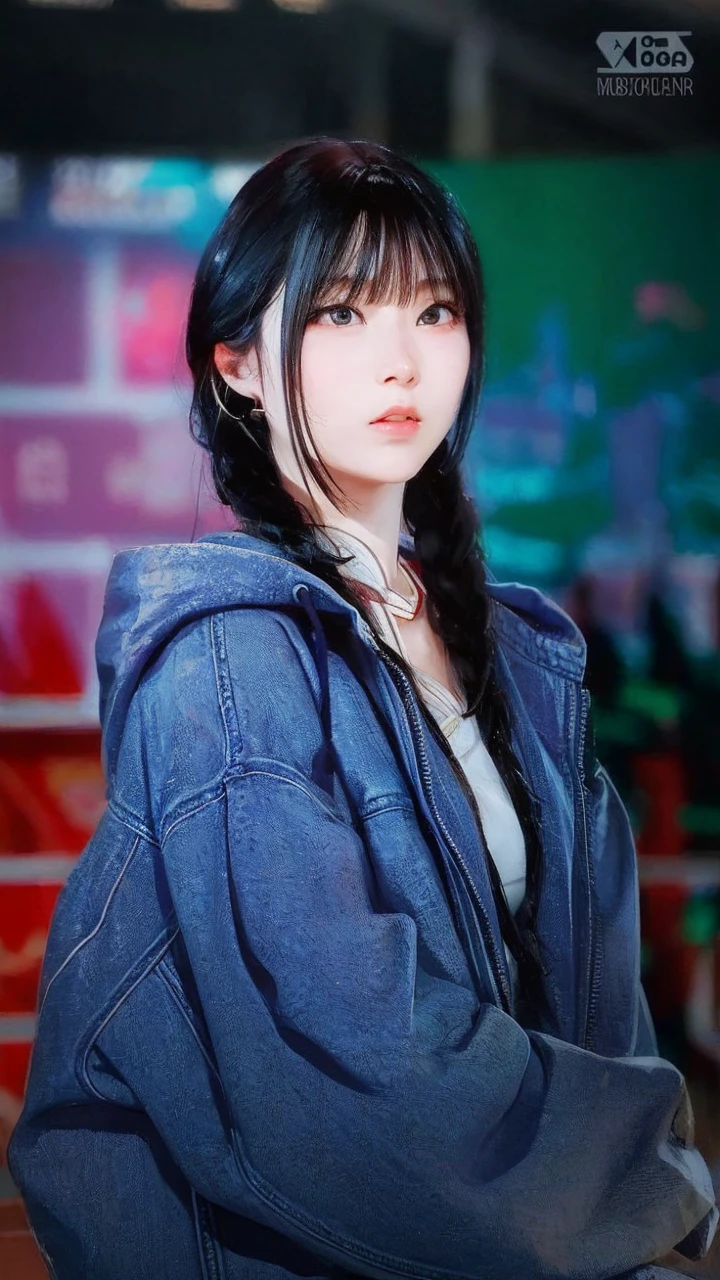 Girl in Chinese clothes doing M-shaped legs