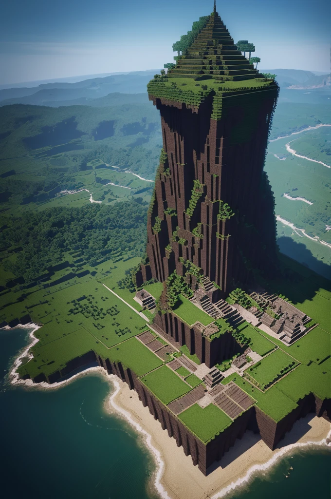 Faça uma arte de minecraft no estilo dark fantasy.