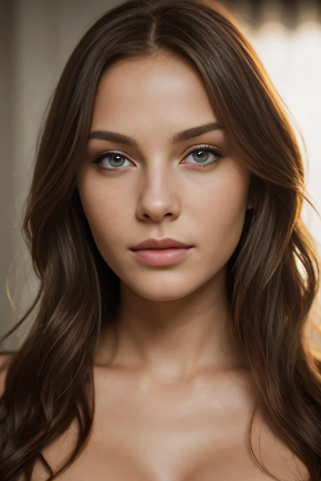 photo of a 30 years old italian girl, RAW, beautiful woman, (long wavy redhead hair), (yellow eyes), ((portrait)), (( perfect anatomy)), (busty), ((detailed face:1.2)), ((detailed facial features)), (finely detailed skin), pale skin, ((naked)), . (vivid colors), damp, moist, reflections, (masterpiece) (perfect proportion)(realistic photo)(best quality) (detailed) photographed on a Canon EOS R5, 50mm lens, F/2.8, HDR, (8k) (wallpaper) (cinematic lighting) (dramatic lighting) (sharp focus) (intricate) fashion, realistic skin texture, POV, Nikon d850, film stock photograph,4 Kodak Portra 400, camera f1.6 lens, rich colors, ultra-realistic, hyper-realistic, ultra-detailed, hyper-detailed, ((perfect face, perfect body), RAW photography, realistic skin texture, bedroom, (standing)