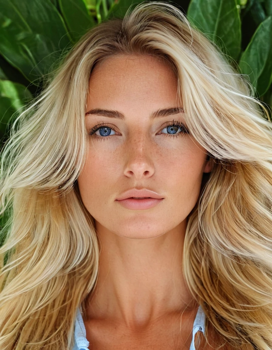 belle fille, Brazilian model, Mannequin blonde de 23 ans, blonde model looking at camera, woman with a beautiful face, long hair woman,