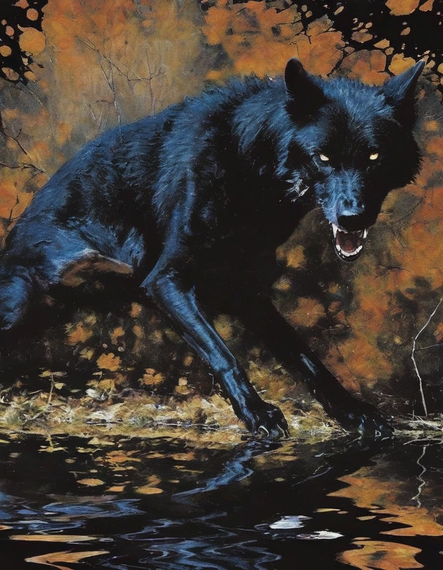 black wolves generative art