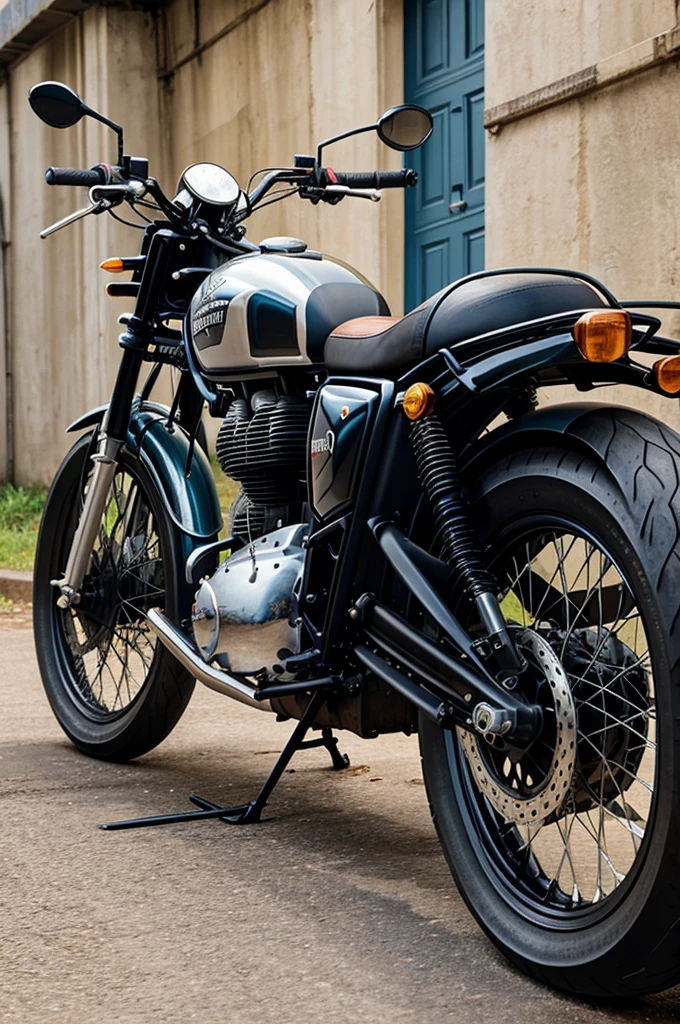 Generate a classy image of fully modified royal enfield hunter 350 