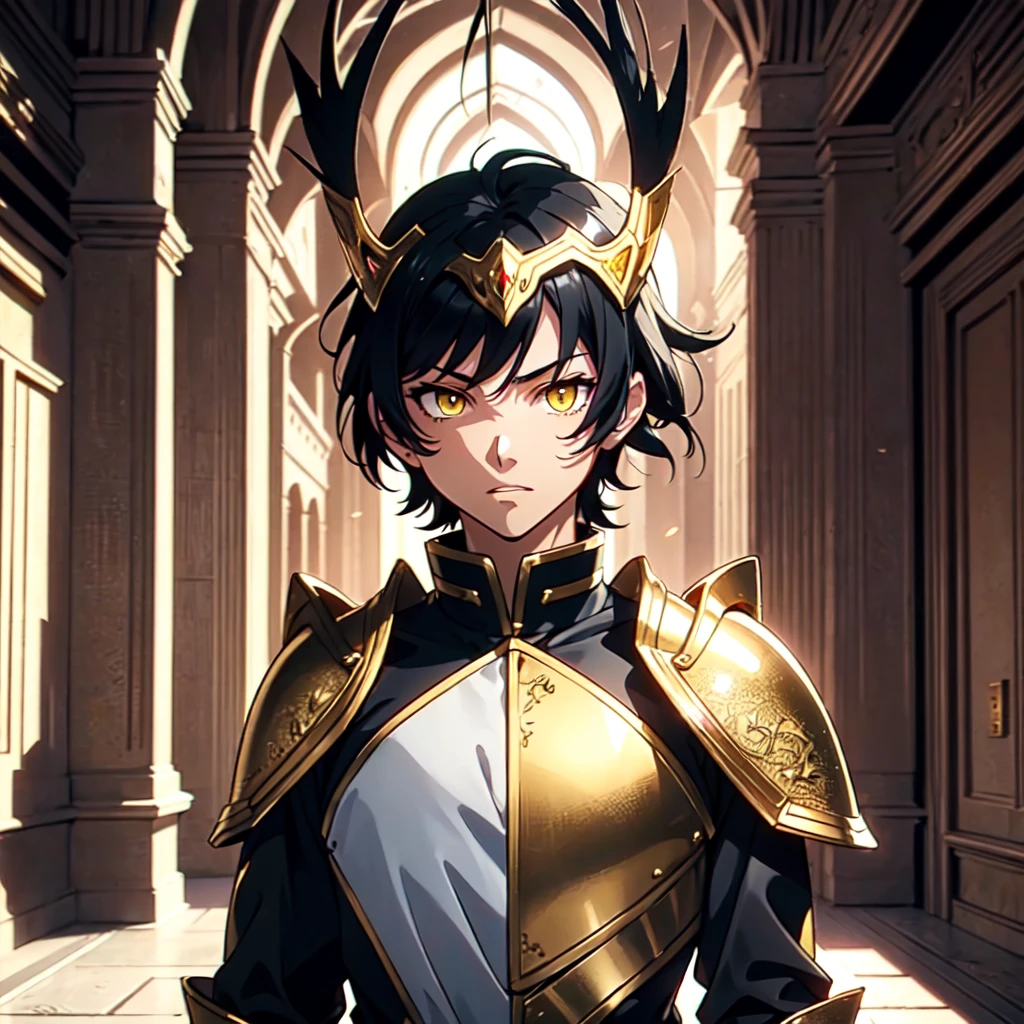128K Ultra High Definition,
128K Ultra High Quality,
128K Ultra High Resolution,
Best Definition,
Best Quality,
Best Resolution,
Perfectly Detailed,
Perfectly Designed,
Extremely Detailed,
Extremely Designed,
Hyper Detailed,
Hyper Definition,
Hyper Quality,
Hyper Resolution,
Masterpiece,
(((Anime))),
Body Shot,
(((Boy))),
Handsome,
Muscular Body,
(((Black Mid Hair))),
(((Yellow Eyes))),
(((Gold Warlord Armor))),
(((Inside Of Medieval Royal Palace Background Scenery))),