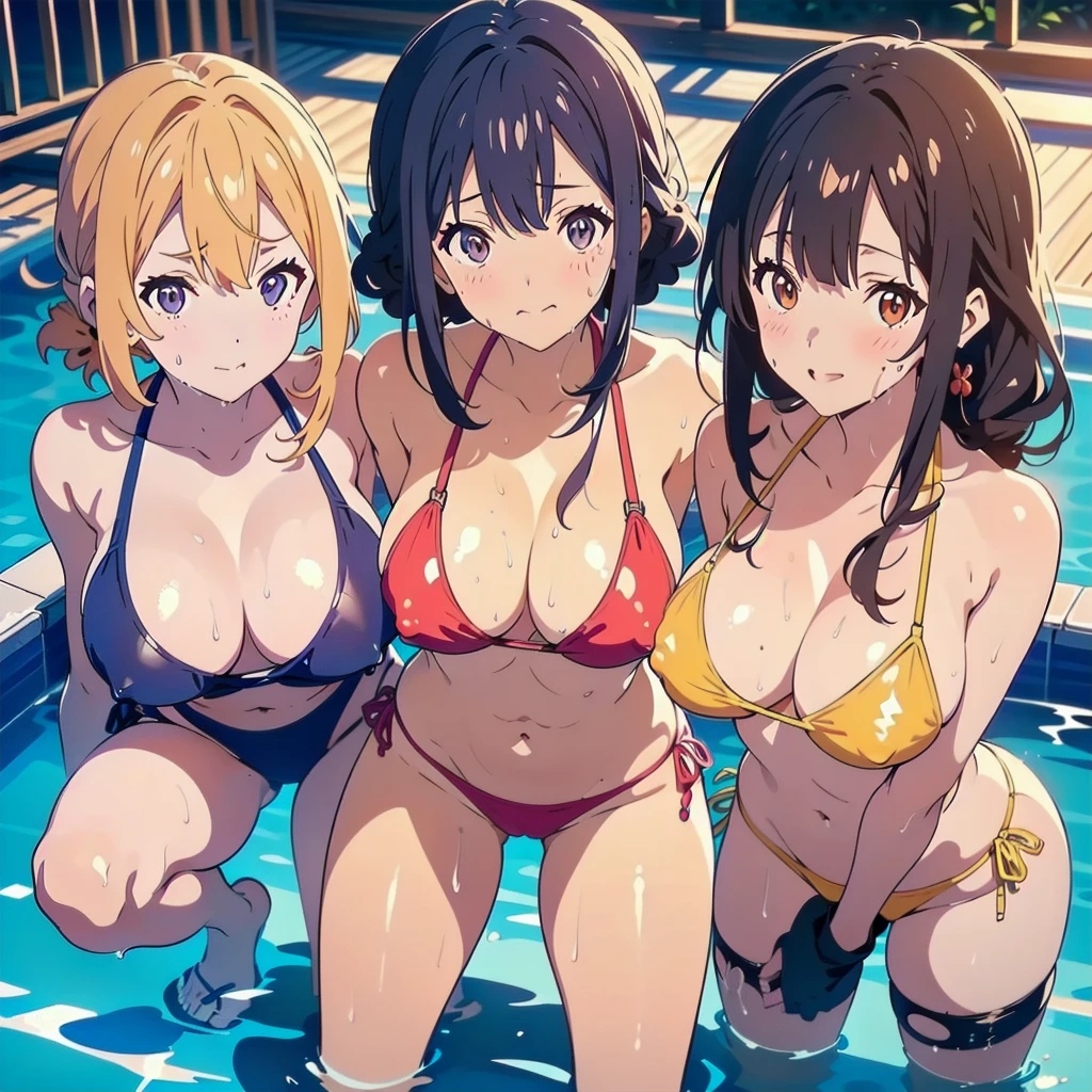 ((NSFW:1.3)),(Textured skin, Anatomically correct, Super Detail, high details, High quality, hight resolution, Best Quality, 1080p,4K),(One-person viewpoint, looking at viewer:1.2),
((kyoto animation style:1.5))

(Multiple girls in night pool),(women's night pool:1.3)
((Multiple girls, 10+girl with, Group photo of the girls, Group photo of the girls:1.3))
(Girls of different ages:1.5),(9-28 years old:1.5),(line up standing:1.3),(huge breasts:1.2),(women with various hairstyles:1.2), all naked, nude,(sweat, wet, wet all over:1.5)
(inviting you to have sex),

nsfw,(Provocative smile, seductive smile, naughty expression, Seductive expression),(embarrassed,blush:1.3)

(Various swimwear:1.5)
spread legs, squatting, pussy focus, camel toe, masturbation
