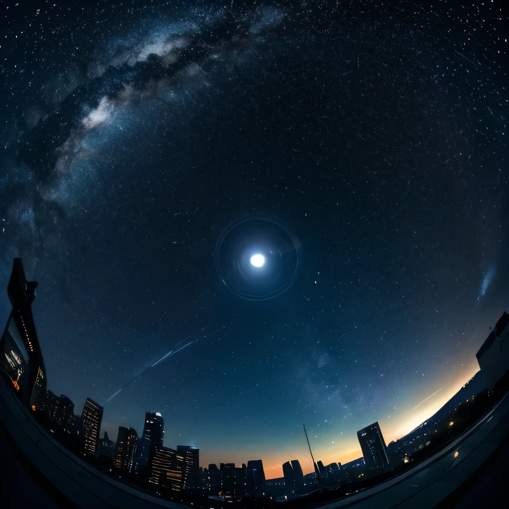 Starry Sky、Dark city、Fisheye Lens