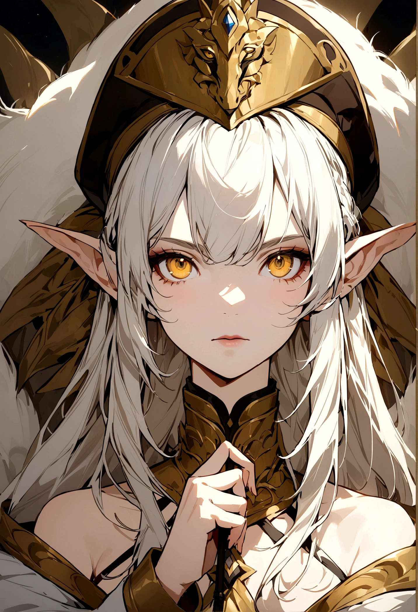 Angel, (((small black horns))), red halo above head, black scelara eyes, large silver wings, body focus, high detail, horns, genderless, androgynous, R4mh0rns, portrait, curled horns, sheep horns, glowing cracks, cracked skin, shattered skin, fractured skin, broken skin