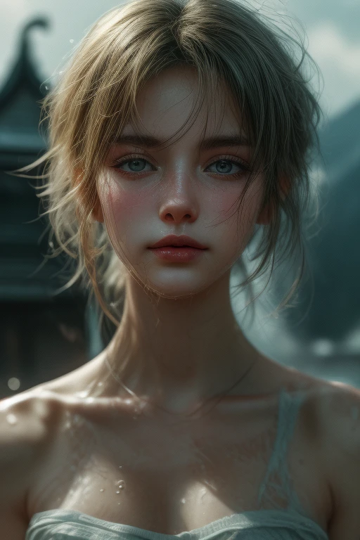 High-quality beautiful eyes, Beautiful face, high quality face, темное sky, Thin, Wet waist, a slim body, model appearance, confusion, sexuality, Cute beautiful anime woman, Detailed digital anime art, Beautiful anime girl, Beautiful anime girl, Anime with small details, Best quality, masterpiece, ultra detailed, Beautiful, A high resolution, original,CG 8K ультраrealistic, perfect work of art, Beautiful face, Facial cleanliness, skin, гиперrealistic, ultra detailed, detailed eye, dramatic lighting, (realistic) realistic, Full HD, Best quality, Best quality, Beautiful lighting, (8k wallpaper with extremely detailed computer graphics), high detail, sharp focus, The art of dramatic and photorealistic painting., прекрасная smile, Facial cleanliness, skin, гиперrealistic, ultra detailed, detailed eye, dramatic lighting, (realistic) realistic, Full HD, Best quality, Best quality, Beautiful lighting, (8k wallpaper with extremely detailed computer graphics), high detail, sharp focus, The art of dramatic and photorealistic painting., luminedef, upper body, smile, blush, on open air, day, simple background, blue sky, short hair, sky, the temple, Looking at the viewer, ladder, mountain, moody lighting,(masterpiece, Best quality)