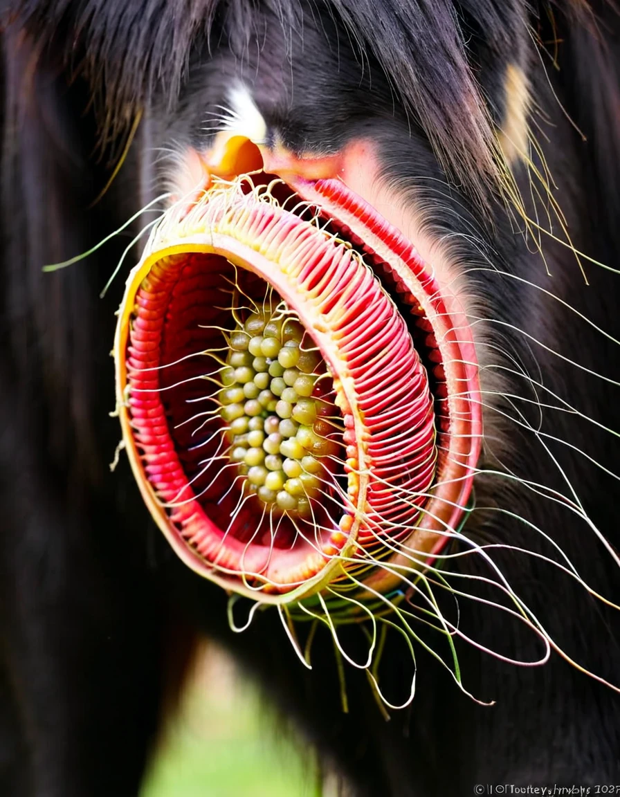 close up of Shire horse rectum