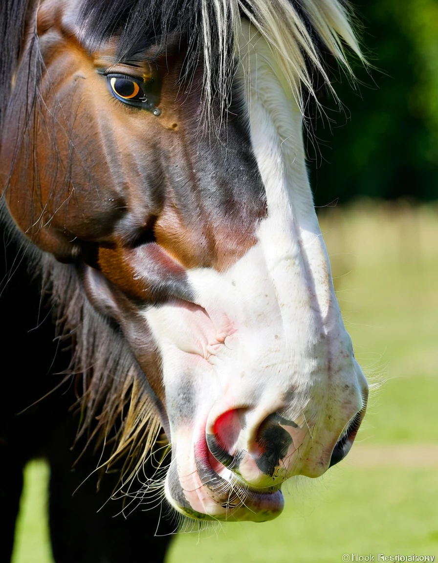 close up of Shire horse stallion rectum