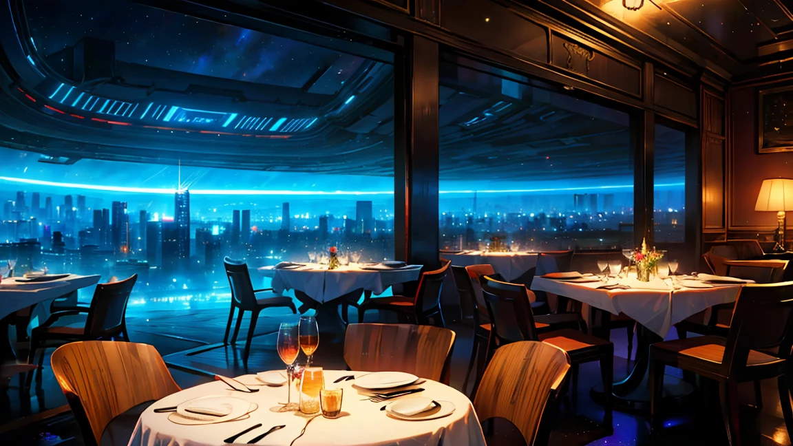 (Highest quality, 4K, 8K, High resolution, masterpiece:1.2), Very detailed, (Realistic, photoRealistic, photo-Realistic:1.37), Luxury Space Resort Hotel, Very detailed scenery, Nice views, Shimizu, An amazing young and mysterious figure, Goddess of space and time, Direct rotational energy, Space Goddess, Relaxing lounge area, Impeccable service, Delicious cocktails, Fine dining with panoramic views of the galaxy, Quiet and tranquil atmosphere, romantic, Soft and warm ambient lighting, rich and vivid colors, Luxury and sophistication, Space Girl, Star Fairy, A futuristic space resort landscape, 超Realistic，Highest quality