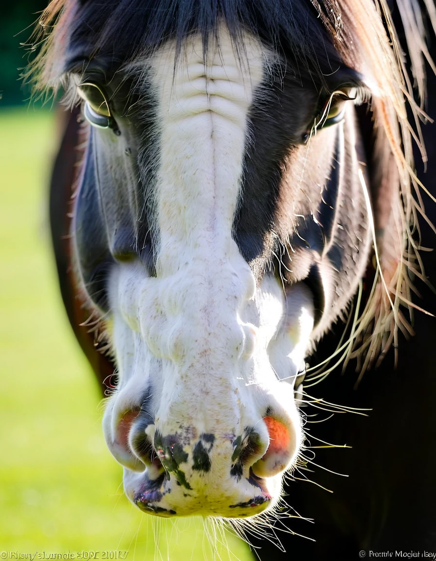 close up of Shire horse stallion rectum