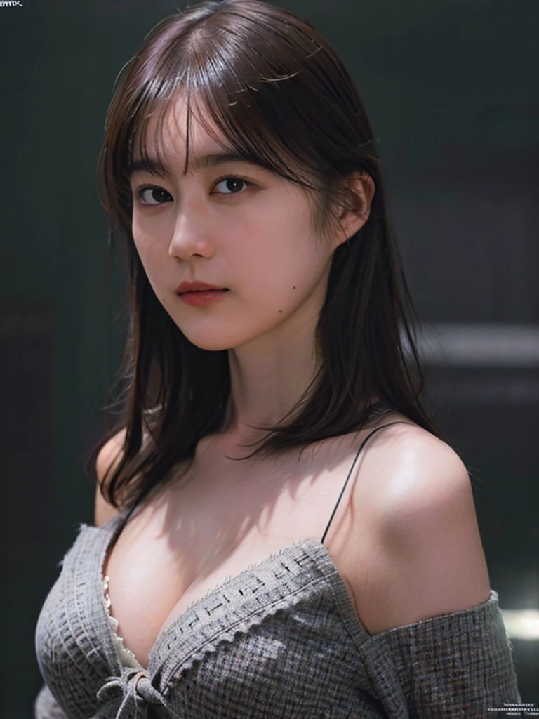 1girl, woman, masterpiece, best quality, highest quality, cinematic lighting, (volumetric lighting), extremely detailed CG unity 8k wallpaper, focused, 8k wallpaper, extremely detailed, ultra realistic, photorealistic, sharp focus, absurdres, (HDR:1.2), (high contrast), photograph, detailed and intricate, instagram, portrait, highly detailed, digital painting, artstation, concept art, smooth, sharp focus, illustration, cinematic lighting, (big breast:1.2), medium shoulder,