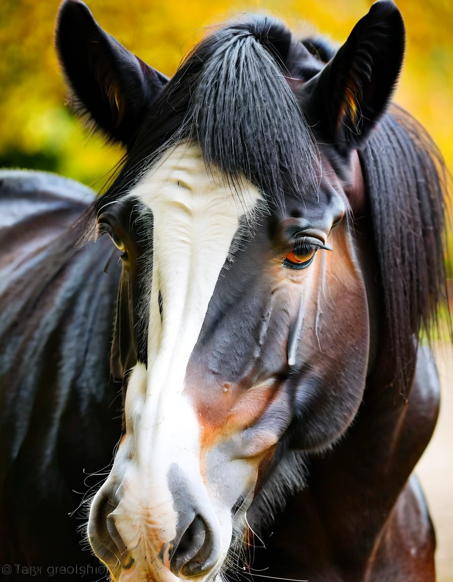 close up of Shire horse stallion ass