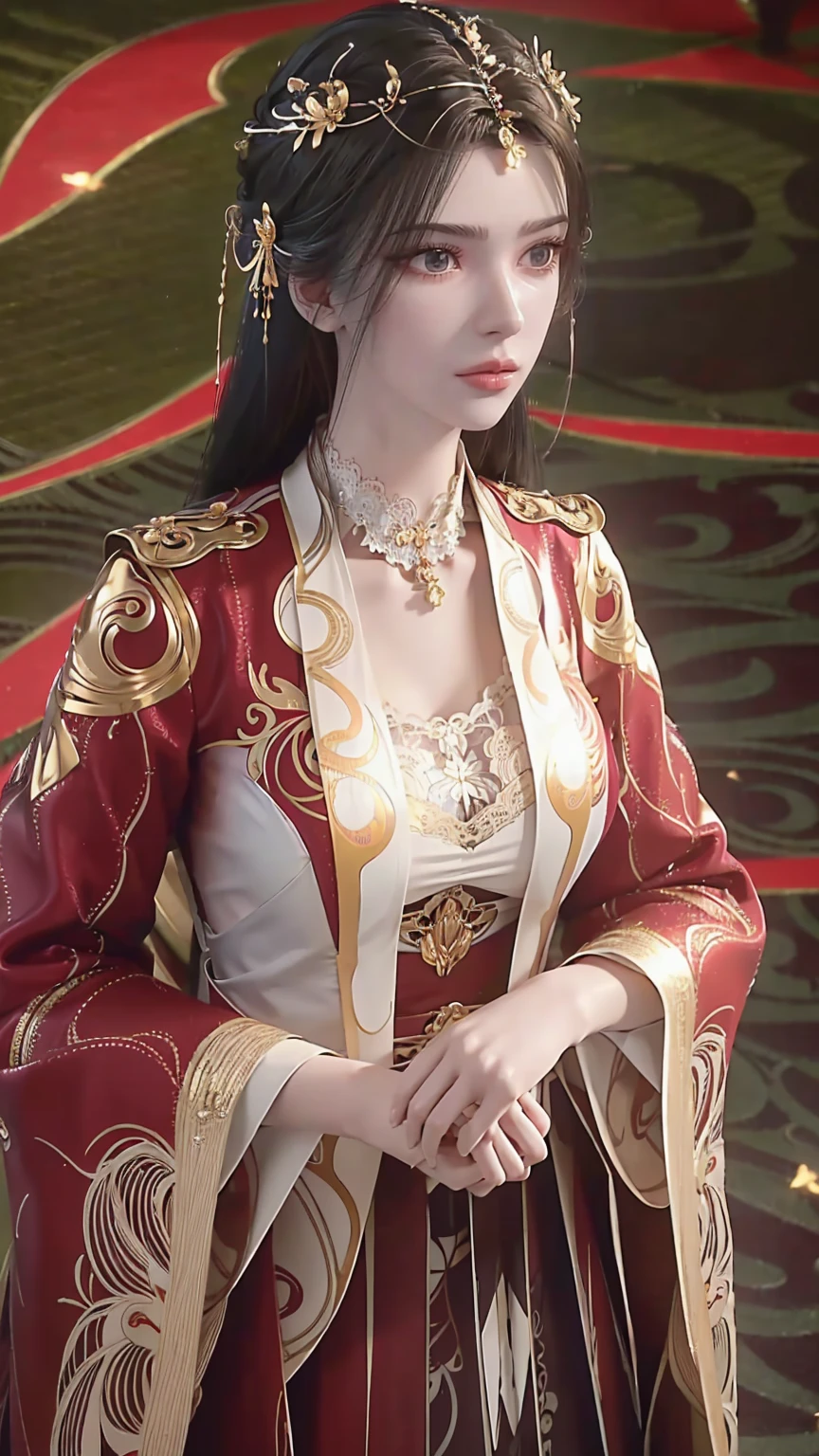 masterpiece,Best image quality,HD 8K Wallpaper,Nice photos,elegant single woman,circle skirt,Shining eyes,Every detail is perfect,A masterpiece of exquisite beauty,The beauty of purity and lightness,gentle and elegant,Attention to detail,Lace round skirt,immortal,huge,Full body capture