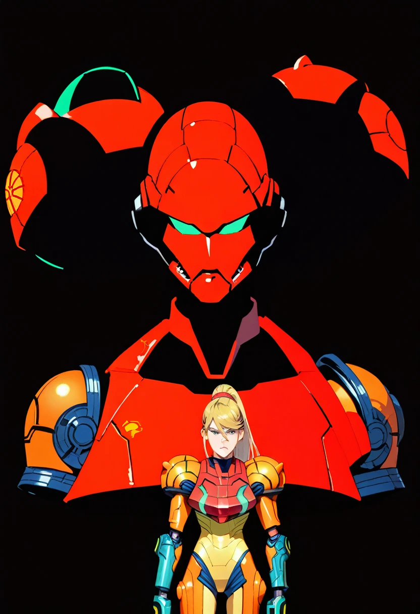 (best quality),female, long hair, ponytail, bangs, power suit (metroid),arm cannon, annoyed
on orange spaceship, repair bay, soldiers, space background,ultra-detailed,sharp focus,aesthetic, score_9, score_8_up, score_7_up,source_anime,
