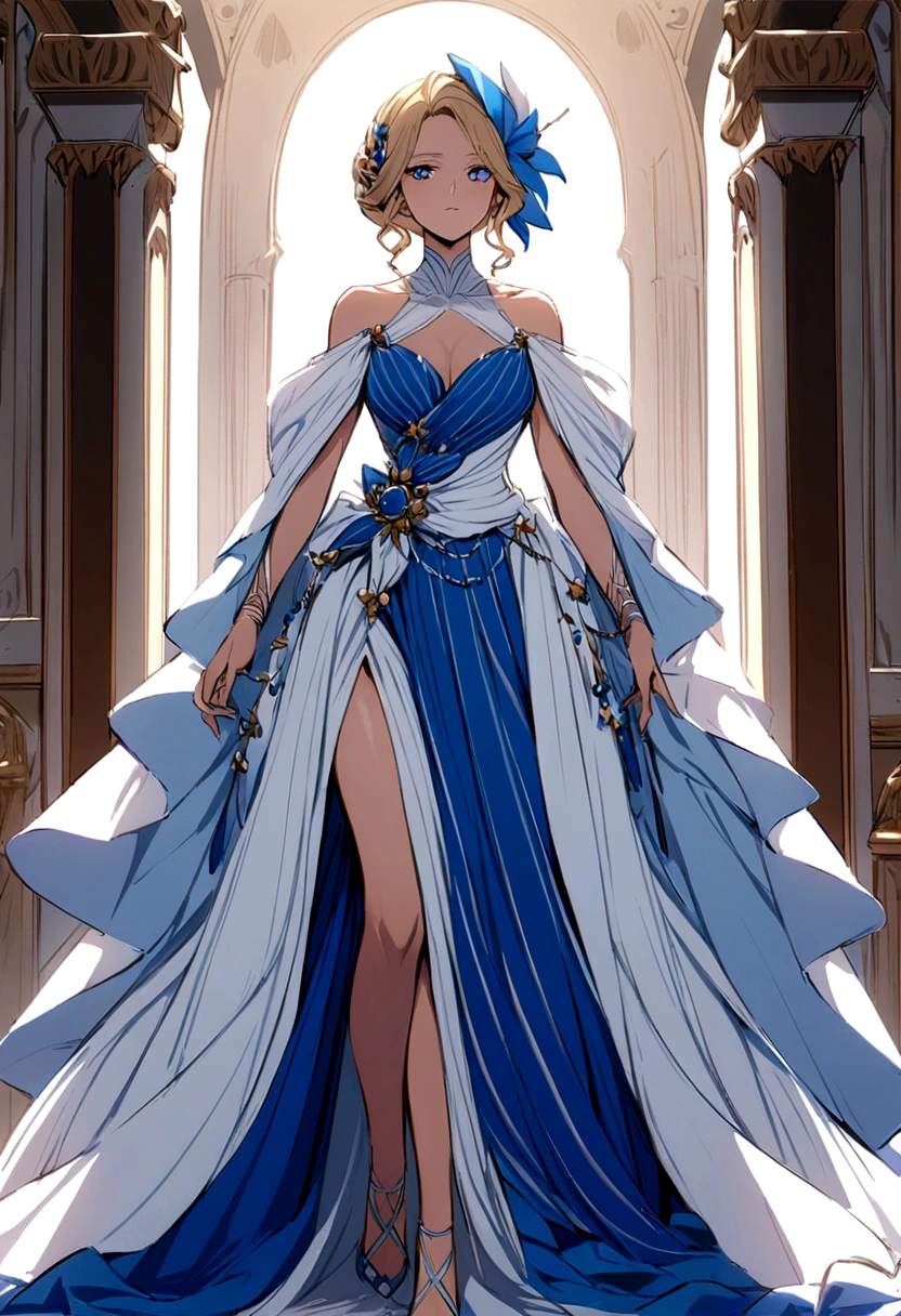 JASMINE DISNEY femme portant une élégante robe de couleur rouge blanc bleu