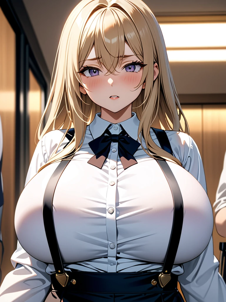 (Masterpiece、Highest quality、Very detailed、4K)、One Woman、、Big Breasts、suspenders、stand、Confident々