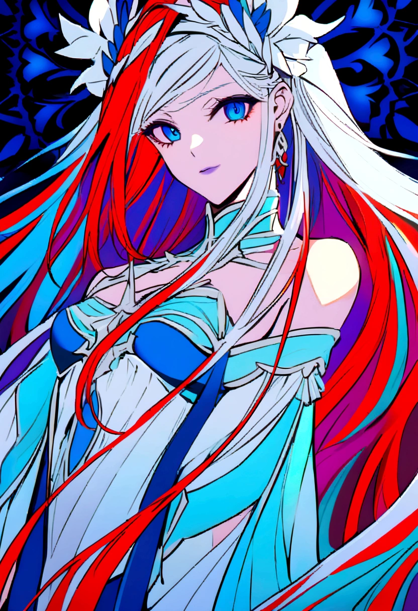 Ariel la sirène qui porte un ensemble de couleur bleu blanc rouge