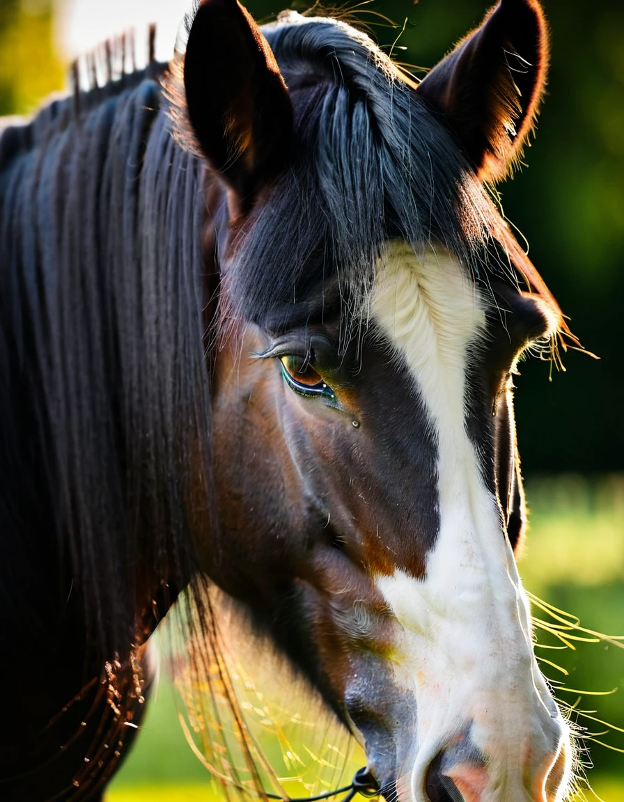 close up of Shire horse stallion rear end.