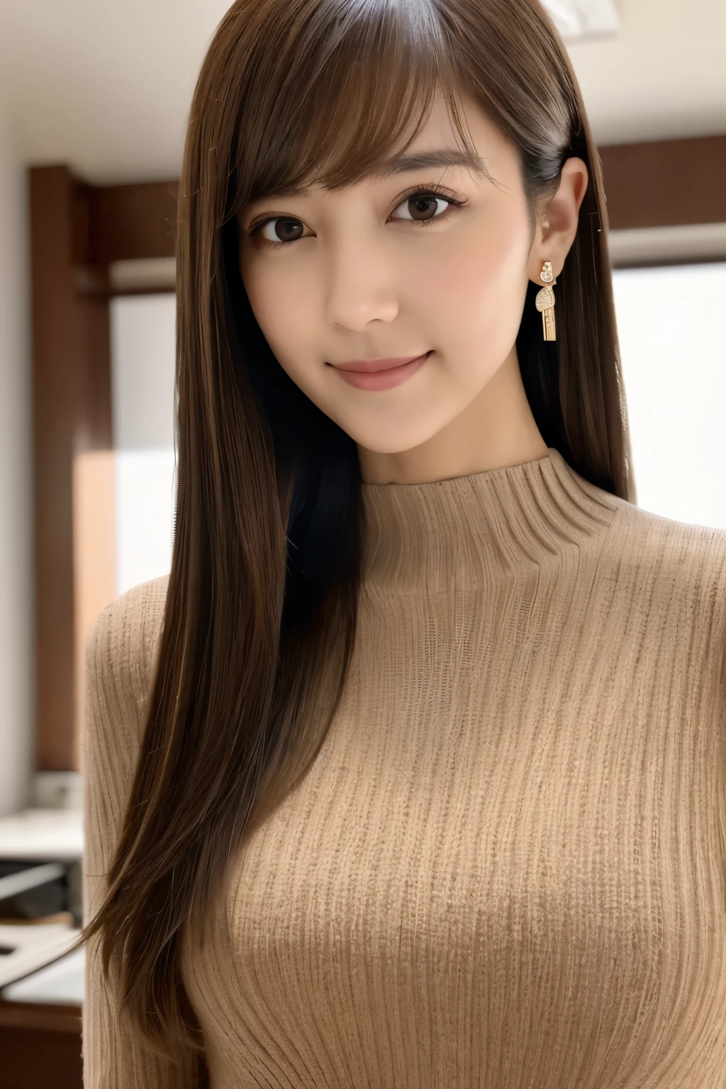 (8k, RAW photos, top quality, masterpiece: 1.2), ultra detailed, super resolution, (real photos: 1.37), portraits, high definition RAW color photos, professional photos, official art, highly detailed CG Unity 8k wallpapers, beautiful Japanese woman, {30|40} years old, highly detailed faces, Highly detailed eyes, highly detailed skin, Highly detailed nose, Highly detailed mouth, Perfect anatomy, Highly detailed background, Highly detailed clothing, One Girl, housewife, realistic body, white skin, radiant skin, slender body, very thin waist, handsome body, brown hair, {short|long} hair, (blunt bangs:1.2), cute face, slight smile, Realistic Face, outfits with a daring design, Earrings, Camera Gaze, Cowboy Shot, Standing Figure, Dynamic Lighting,