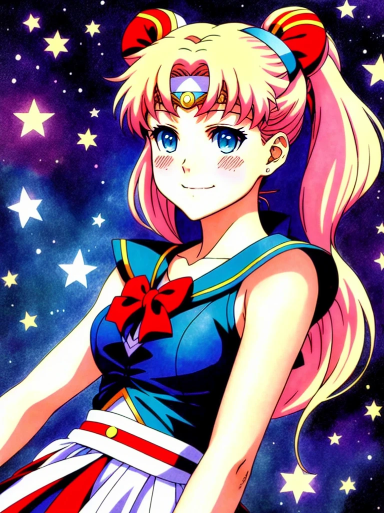 Super detailed portrait of Sailor Moon 1 Smiling girl, color Digital Painting, Very detailed, Digital Painting, Art Station, Complex, Sharp focus, Warm lighting, Charm, high quality, masterpiece, Award-winning art, Art by Yoshitaka Amano, Brian Froud, trending on Art Station, Trending on deviantart, Anime key visual, Anime Coloring, (Anime screenshots:1.2),(Graphic novels),(Anime Style:1.3), Trending on CGSociety