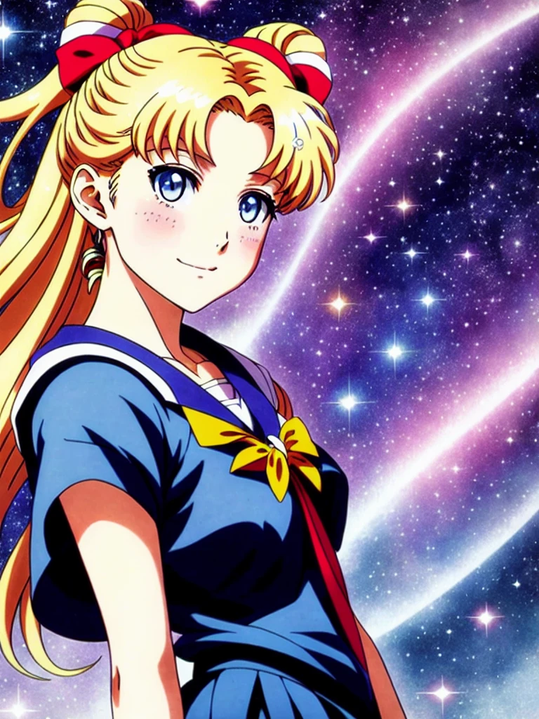 Super detailed portrait of Sailor Moon 1 Smiling girl, color Digital Painting, Very detailed, Digital Painting, Art Station, Complex, Sharp focus, Warm lighting, Charm, high quality, masterpiece, Award-winning art, Art by Yoshitaka Amano, Brian Froud, trending on Art Station, Trending on deviantart, Anime key visual, Anime Coloring, (Anime screenshots:1.2),(Graphic novels),(Anime Style:1.3), Trending on CGSociety