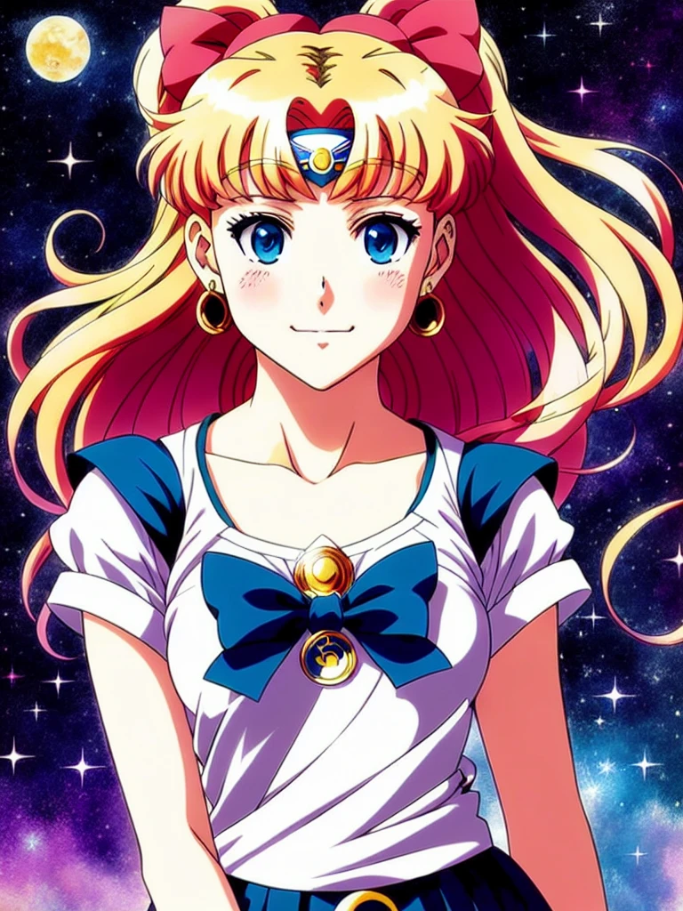 Super detailed portrait of Sailor Moon 1 Smiling girl, color Digital Painting, Very detailed, Digital Painting, Art Station, Complex, Sharp focus, Warm lighting, Charm, high quality, masterpiece, Award-winning art, Art by Yoshitaka Amano, Brian Froud, trending on Art Station, Trending on deviantart, Anime key visual, Anime Coloring, (Anime screenshots:1.2),(Graphic novels),(Anime Style:1.3), Trending on CGSociety
