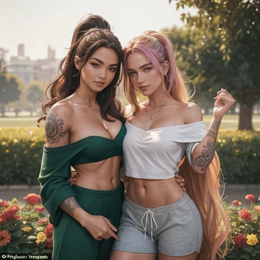 6 hot sweet innocent young European 18 year olds playing together, beautiful age girls, perfect face, model, keiki Kona, lululemon, innocent, detailed pupil, expressive eyes, makeup, real photography, modern look, Real photography (Realistic:1.5), slender, abs, colored hair, tattoos, touching each other, hot running shorts, skirt, enticing, laughing, butt, garter, high socks