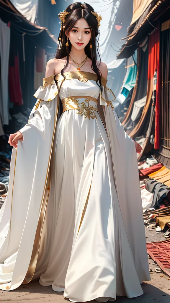 editorial fashion shot of adult beautiful woman, solo, high quality, best quality, highres, high detail, <lora:Outfit_soph-AirEmirates:0.75>, st3w4rd3ss formal, hijab, beret, hair ornament (white:1.1 scarf), (Gamboge ballgown:1.4), portrait, hourglass figure, high heels, 1940s fashion. 50mm lens, f/2.5, storytelling, focused on outfit