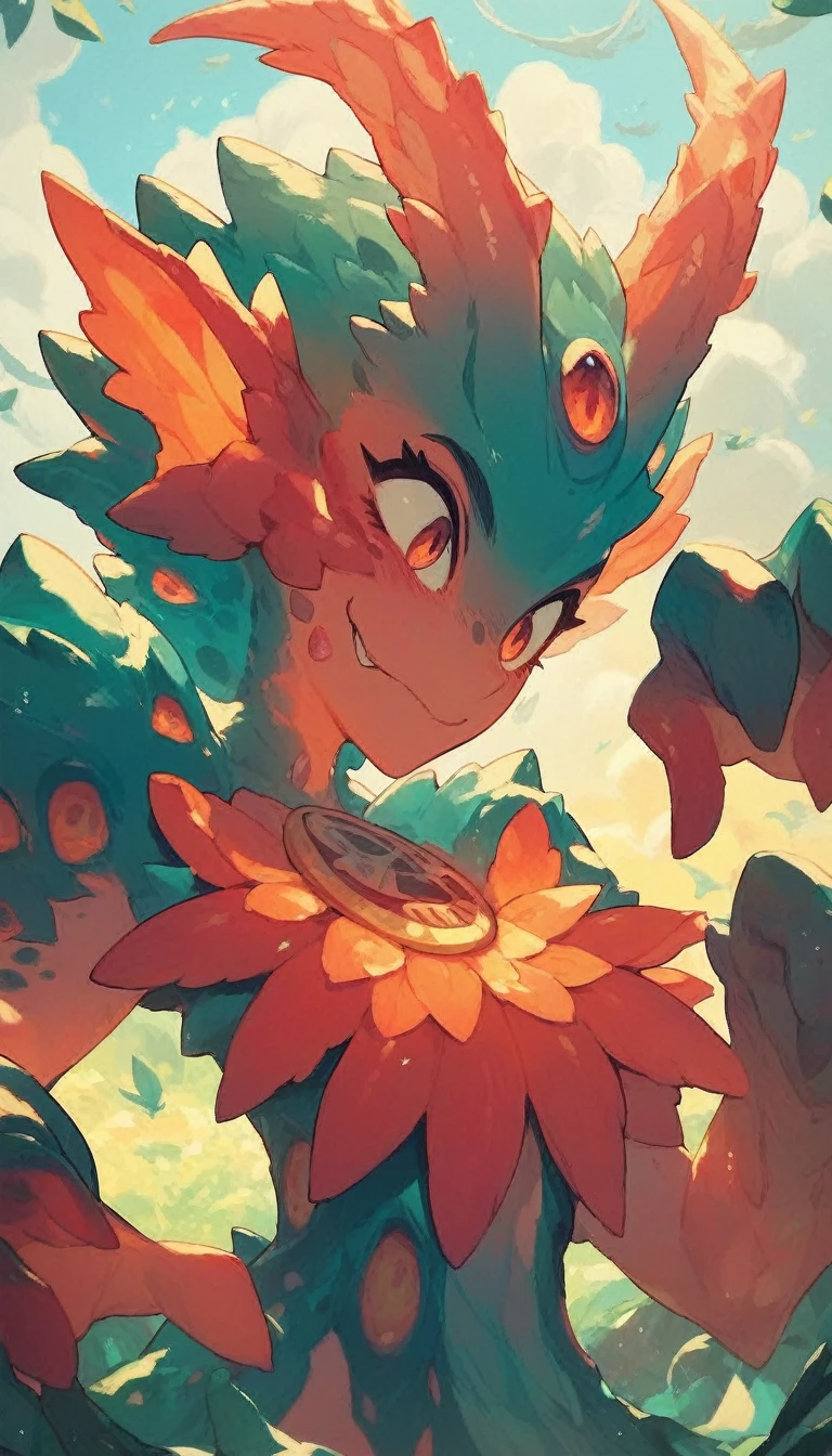 Best quality, Super detailed illustration, Warm colors, perfect lighting, perfect detail ,Cute sea monster girl