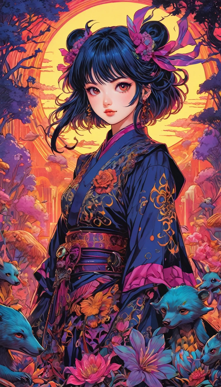 renaissance style anime artwork Suehiro Maruo, (80s style:0.65) (hand drawn, anime:1.2) (girl:0.8) , analogue vhs distortion, intricately detailed linework, vibrant colors, Hispanicore, Hisui Sugiura, Goth Art, Concept art, A Japanese artist showcasing his unique style in a hand-drawn illustration. The artwork features a girl with striking details and vibrant colors, reminiscent of an analogue VHS tape with distortion effects. The artist's signature intricate linework is evident throughout the piece, highlighting its complexity and attention to detail. This captivating artwork belongs to the Goth Art genre and bears the mark of Hisui Sugiura, one of the most celebrated artists in the Hispanicore movement. With assistance from Concept Art Assistant Suehiro Maruo, this masterpiece stands out for its original . anime style, key visual, vibrant, studio anime, highly detailed . realistic, perspective, light and shadow, religious or mythological themes, highly detailed