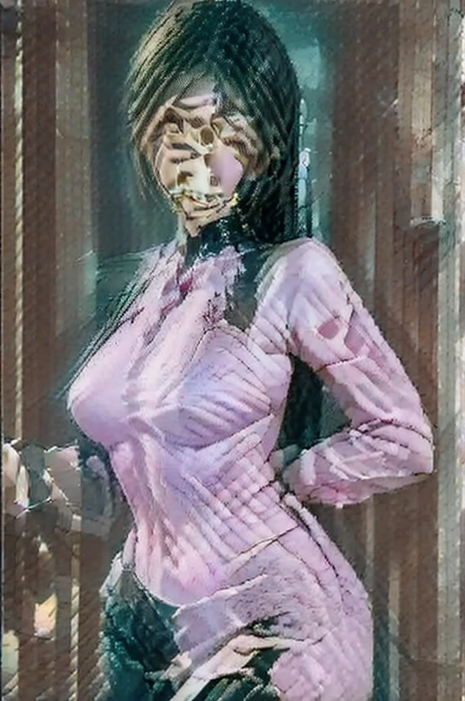 A highly realistic AI model, personified as a young woman with Asian features, having fun in a luxuries restaurant,lee so jin