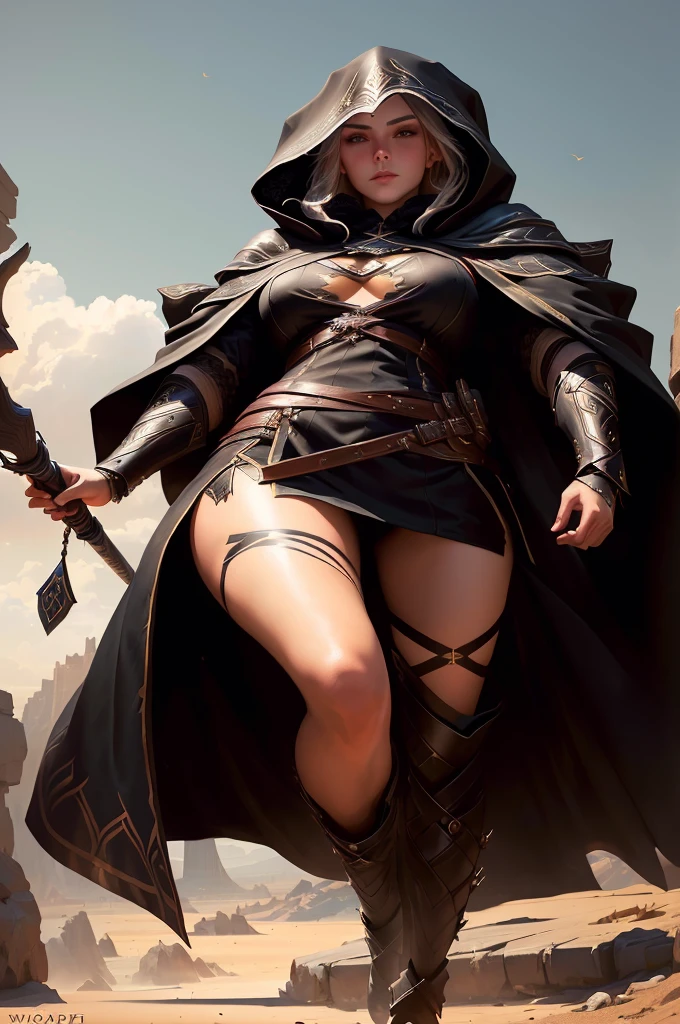 arafed woman in a black outfit with a hood, wojtek fus, warrior outfit, beautiful female assassin, flowing robes and leather armor, beautiful female warrior, fantasy leather clothing, female assassin, alena aenami and artgerm, female warrior, fantasy style clothing, by Han Gan, fantasy clothing