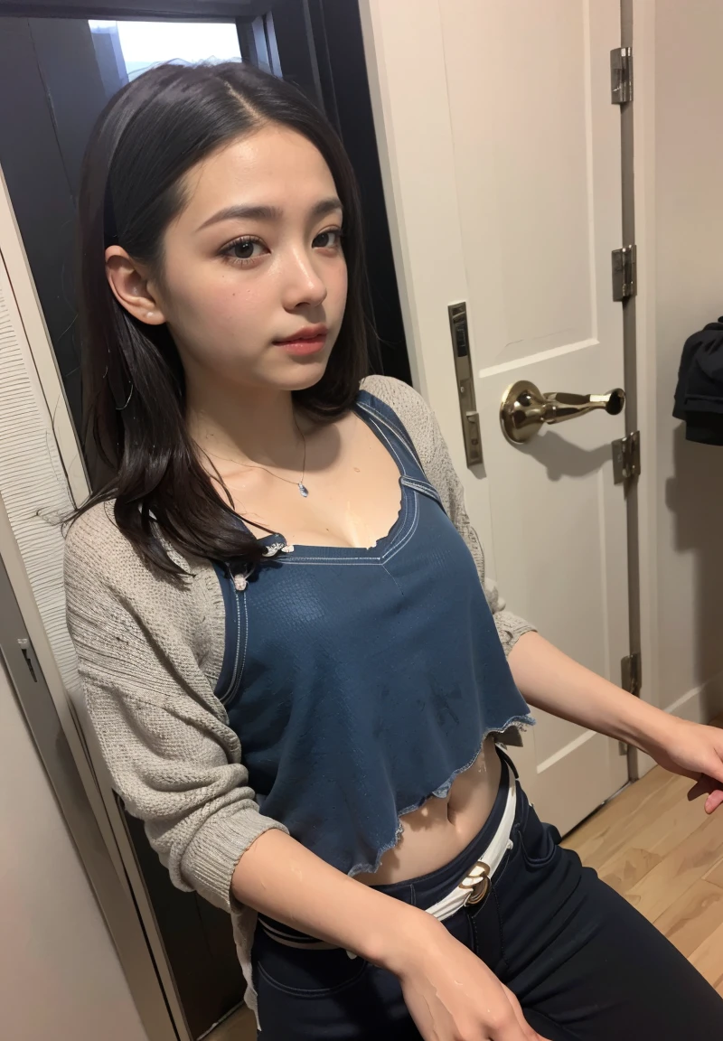 (((Pulling on one's clothes:1.6,Underbust))),(((Pulling on one's clothes:1.6,Underbust))),(((A proper woman))),(((Eyes shining with excitement,(((A big friendly smile:1.8,blush,Red cheeks))),Touch it,Don't be kidding,fascinating viewer,I want you))),((((blush,Red cheeks)))),(Cinema Lighting), (Photo realistic:1.4)、(Surreal:1.4)、(Realistic:1.3)、 (Gentle lighting: 1.05)、(Improve the lighting quality of your videos:0.9)、 32k、25-year-old female、Photorealistic Lighting、Backlight、Facial Light、Ray-tracing、(bright:1.2)、(Improvement of quality:1.4)、 (Highest quality real texture skins)、Beautiful Eyes,Delicate face、 Face close-up, ((((Wearing a tight, high-necked grey sports bra and grey thong panties))),(((Sweat,A little wet))),High heels))),(Improve your body line mood:1.1)、Shiny skin、Good figure,Perfect Anatomy,Beautiful actress,(((Beautiful big boobs,(((Underbust,Underbust))),Narrow waist,Thin Hips,Long, slender legs,8 heads))),(((8 heads))),(((Very wavy hair,bangs))),(((Sweat skin,Shiny skin,Beautiful and modern crowded gym at night,Very beautiful night view,At night))),