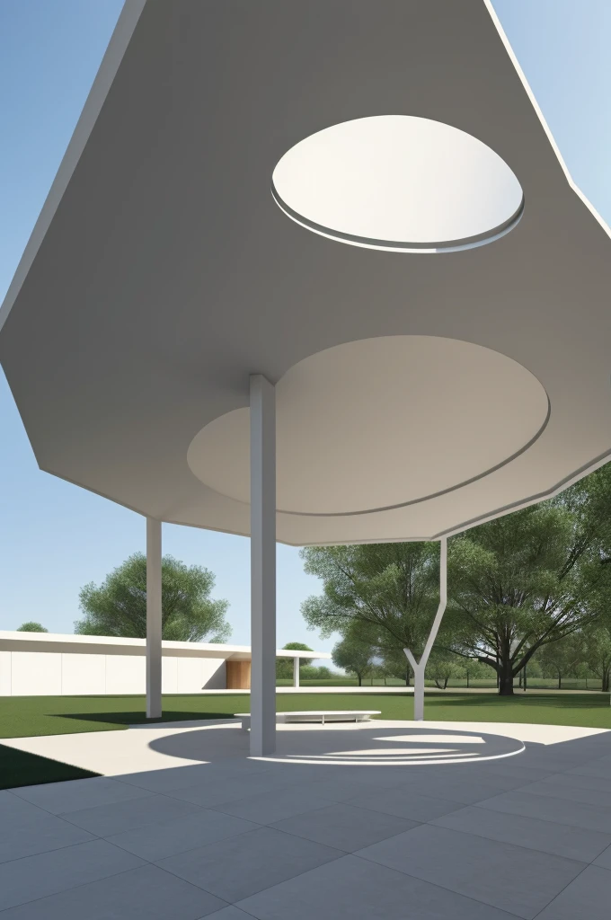 Create an architectural pavilion based on a pie