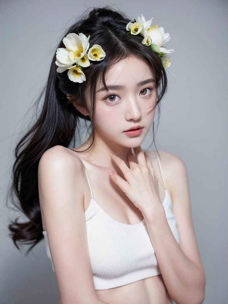 最high quality、high quality、Best image quality、8k、topless:1.6,Nipples are visible:1.6、Pleated skirt,最High resolution、High resolution、最high quality、masterpiece、RAW Photos、whole body写真、Detailed and realistic human body、Detailed and realistic skin、Realistic face in every detail、Detailed and realistic eyes、Detailed and realistic lips、Detailed and realistic teeth、Detailed and realistic ears、Detailed and realistic hair、Realistic reproduction of every detail、Realistic fingers in every detail、(Beautiful Hands、thumb1reference4)、Realistic feet down to the last detail、((Beautiful Japanese Women))、(Japanese Model)、((21 year old beautiful woman))、(Black Hair)、(Straight hair)、((whole body))、(Slim and perfect figure)、(whole body光沢肌、Fair skin)、Detailed and realistic human body、Detailed and realistic skin、Realistic face in every detail、Realistic fingers in every detail、Detailed realistic feet、Soft natural light、Japanese garden、A 360-degree view of the hydrangea fields、((Standing in the middle of a hydrangea field(A woman surrounded by hydrangeas on all sides))、Poses to make your thighs look beautiful