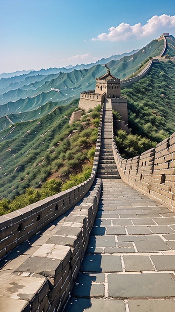 The great wall of China water color painting