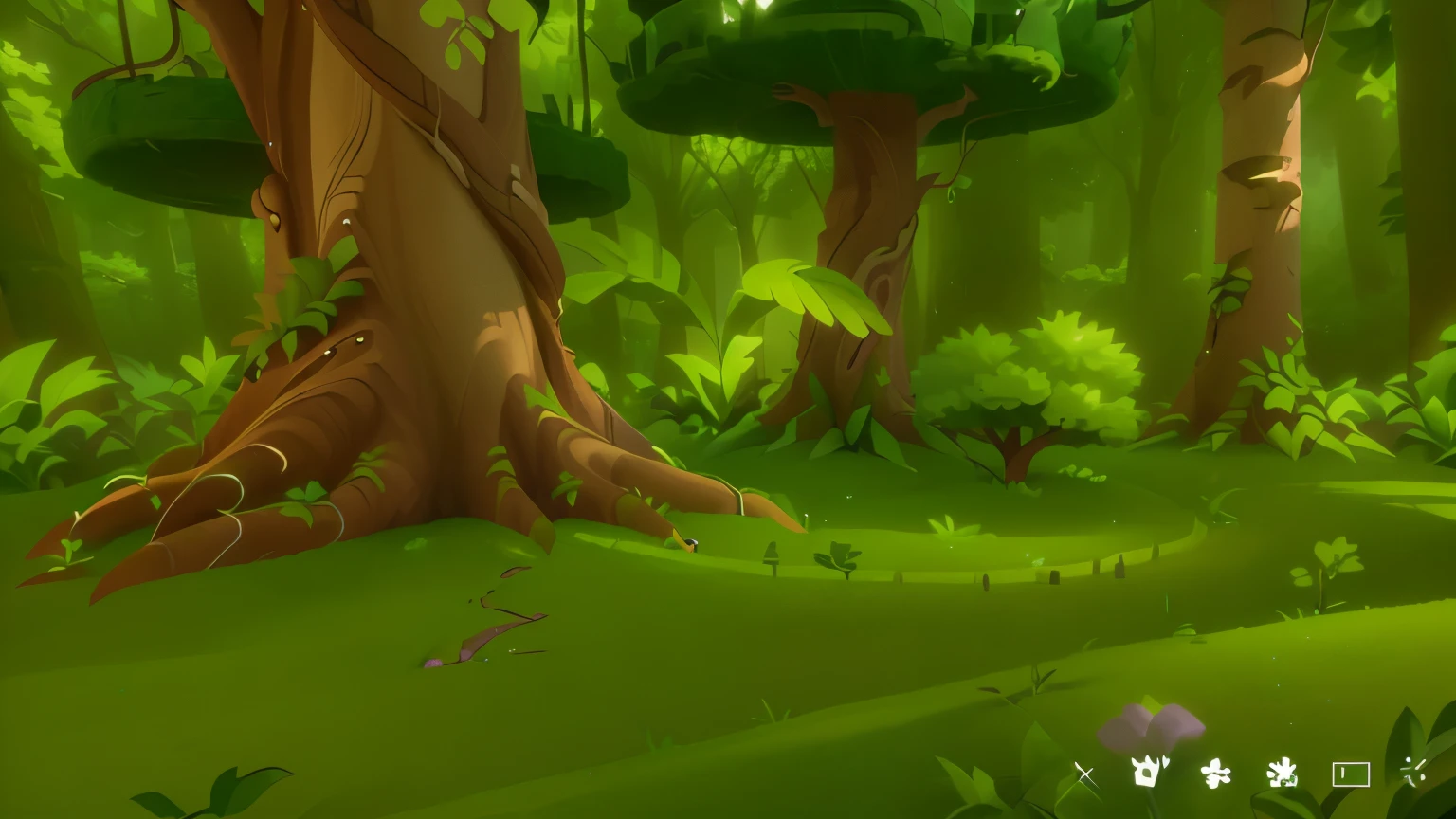 there is a cartoon picture of a tree in the middle of a forest, game asset of plant and tree, stylized vegetation, 3d render stylized, stylized as a 3d render, jungle environment, stylized 3d render, rendered in unity 3 d, 3 d stylize scene, 3d environment, stylized 3 d, 3d game art